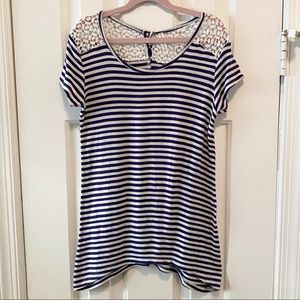 Lemonade Stripes and Lace Top